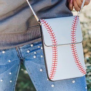 Baseball Stitch Cellphone Touchscreen Bag